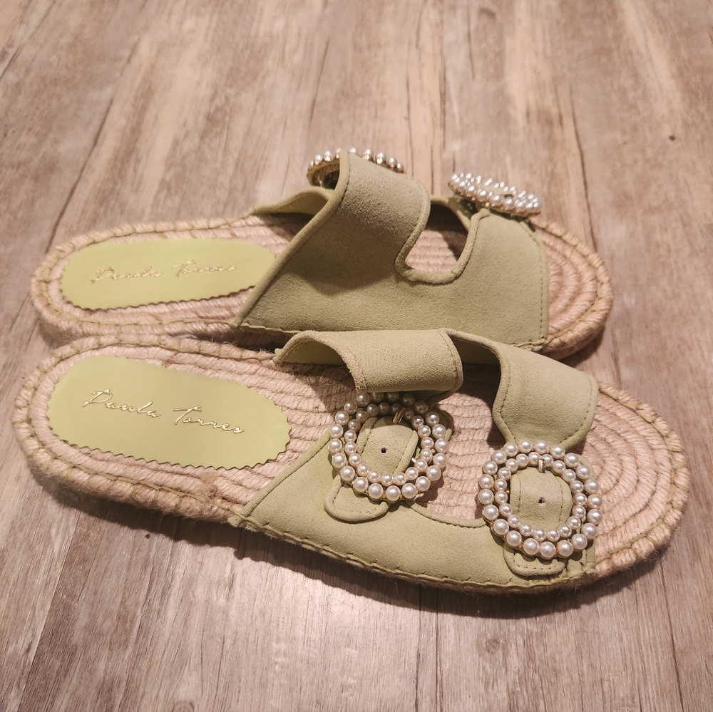 Paula Torres Green Pearl Embellished